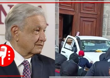Normalistas secuestran camioneta para irrumpir en Palacio Nacional; AMLO señala que es un acto de provocación en el que no caerá (VIDEO)
