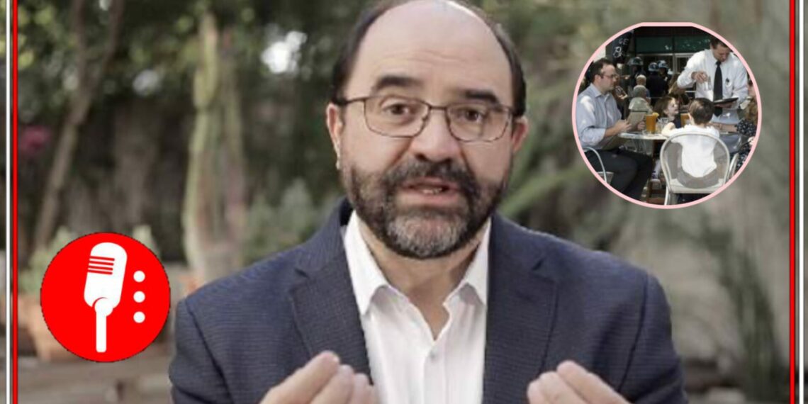 Emilio Álvarez Icaza, familia comiendo. Fotos: Captura de video y Reuters.