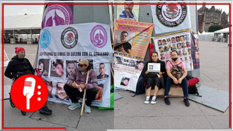 Madres Buscadoras toma el asta abandera del Zócalo en la CDMX. Fotos: @GusAzuara/X